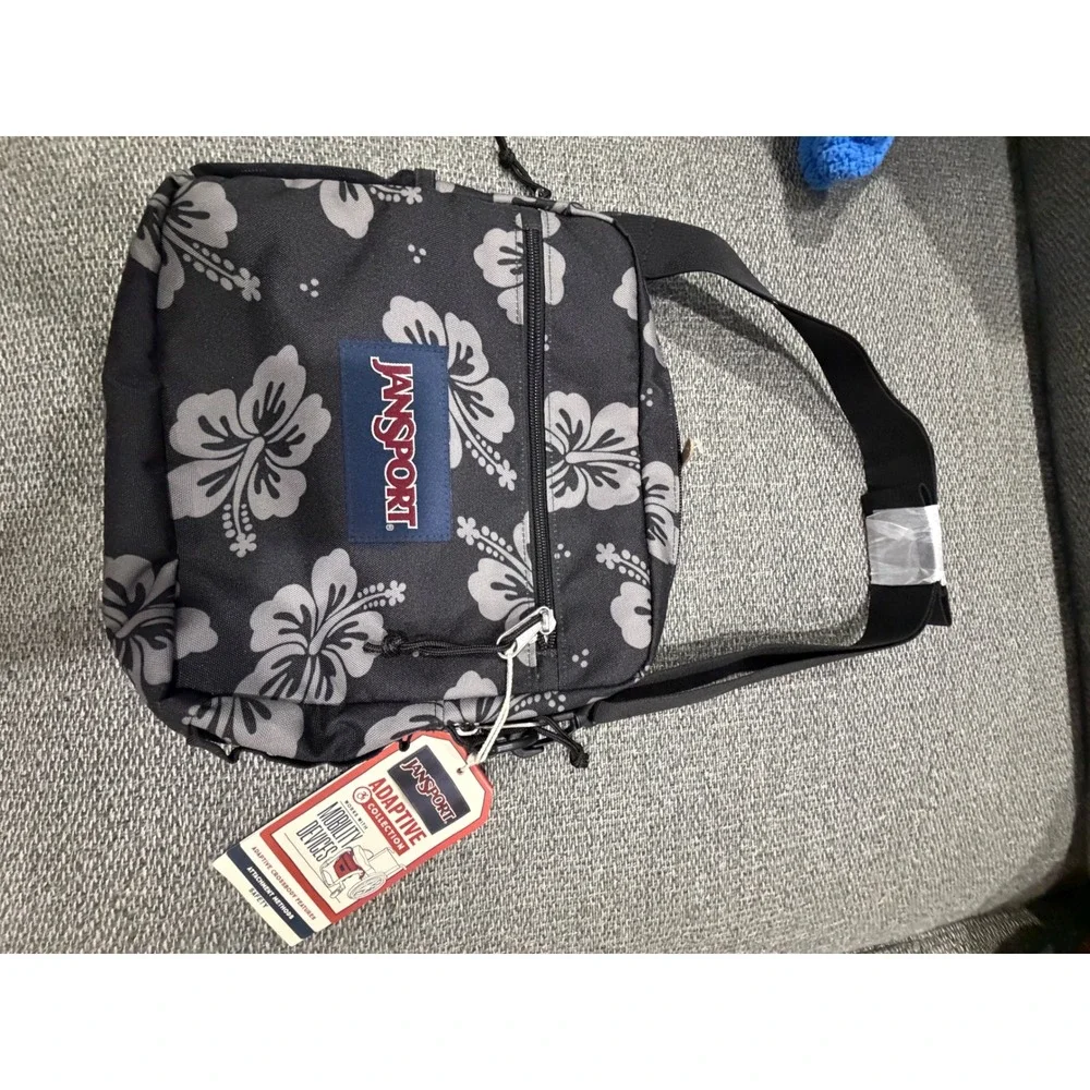 JanSport Central Adaptive Accessory Bag Luau Life Black Floral JS0A7ZNB 6L NWT